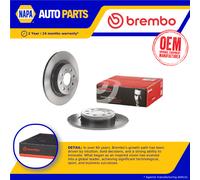 2x Brake Discs Pair Solid fits OPEL CORSA E 1.4 Rear 2014 on 264mm Set Brembo