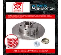 febi bilstein 38307 Brake Disc with bearing and ABS pulse ring (1 Brake Disc) rear, full, No. of Holes 5