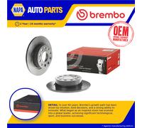 2x Brake Discs Pair Solid fits SKODA YETI 5L Rear 09 to 17 253mm Set Brembo New