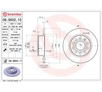 2x Brake Discs Pair Solid fits SKODA YETI 5L Rear 09 to 17 253mm Set Brembo New