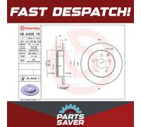 2x Brake Discs Pair Solid fits TOYOTA RAV4 2.0D Rear 12 to 18 281mm Set Brembo