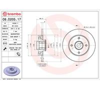 Brembo Prime Line With Bearing Kit Solid Brake Disc 08.D205.17 - High Quality