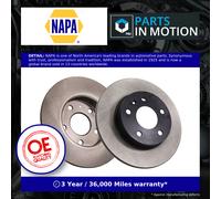 2x Brake Discs Pair Solid fits VAUXHALL ZAFIRA A, B Rear 98 to 14 264mm Set NAPA