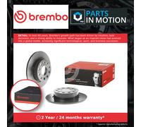 2x Brake Discs Pair Solid fits VW JETTA Mk4 Rear 2010 on 253mm Set Brembo New