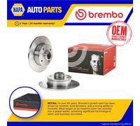 2x Brake Discs Pair Solid Rear 226mm 08.5005.14 Brembo Set 357615601 6N0615601