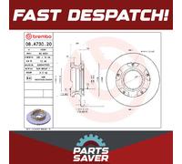 2x Brake Discs Pair Solid Rear 280mm 08.A730.20 Brembo Set 1371421 1387152 New