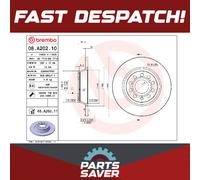 2x Brake Discs Pair Solid Rear 282mm 08.A202.11 Brembo Set 1K0615601AD Quality