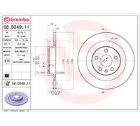 2x Brake Discs Pair Solid Rear 302mm 08.D249.11 Brembo Set 31423721 Quality New