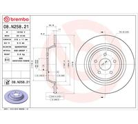 2x Brake Discs Pair Solid Rear 316mm 08.N258.21 Brembo Set 2008440 5202205 New