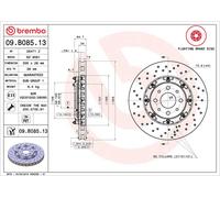 2x Brake Discs Pair Vented fits ABARTH 500 1.4 Front 2008 on 305mm Set Brembo