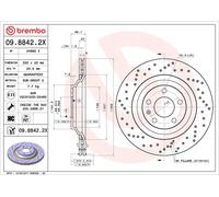 Brembo Xtra Line Vented Brake Disc - Drilled 09.8842.2X Fits Audi - High Quality