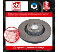 Febi Bilstein 107506 Brake Disc Single x1 Braking System Fits Audi