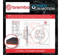 2x Brake Discs Pair Vented fits BMW 316 F30, F31 1.6 Front 12 to 16 N13B16A Set