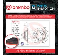 2x Brake Discs Pair Vented fits BMW 318 E91 2.0 Rear 06 to 09 300mm Set Brembo