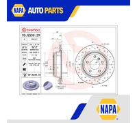 2x Brake Discs Pair Vented fits BMW 320 2.0 Rear 05 to 13 300mm Set Brembo New