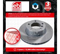 2x Brake Discs Pair Vented fits BMW 525 E39 2.5 Front 00 to 04 296mm Set Febi