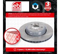 2x Brake Discs Pair Vented fits BMW 535D E60 3.0D Rear 04 to 10 345mm Set Febi