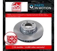 2x Brake Discs Pair Vented fits BMW 750 E38 5.4 Front 94 to 01 334mm Set Febi