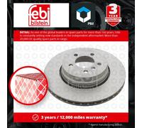 2x Brake Discs Pair Vented fits BMW 730 E65 3.0D Rear 05 to 08 345mm Set Febi