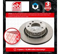 2x Brake Discs Pair Vented fits BMW Z4 E85, E86 3.0 Rear 02 to 08 294mm Set Febi