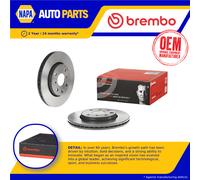 2x Brake Discs Pair Vented fits CITROEN C1 1.0 Front 2005 on 247mm Set Brembo