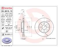 2x Brake Discs Pair Vented fits FIAT 500C 312 1.2 Front 2009 on 169A4.000 240mm