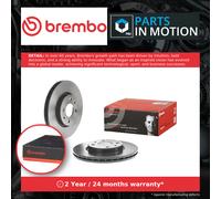 2x Brake Discs Pair Vented fits FIAT DOBLO 1.9D Front 2005 on 257mm Set Brembo