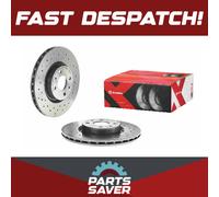 2x Brake Discs Pair Vented fits FIAT FIORINO 225 1.3D Front 2009 on 284mm Set