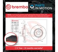2x Brake Discs Pair Vented fits FORD GALAXY 2.0 Front 10 to 11 316mm Set Brembo