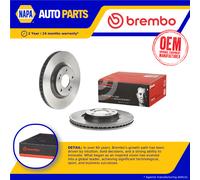 2x Brake Discs Pair Vented fits HYUNDAI i30 1.5 Front 2020 on 305mm Brembo