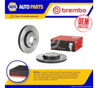 2x Brake Discs Pair Vented fits MERCEDES A160 1.3 Front 2018 on 305mm Brembo