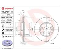 2x Brake Discs Pair Vented fits MERCEDES B250E 242 Front 14 to 17 295mm Brembo