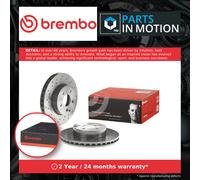 2x Brake Discs Pair Vented fits MERCEDES C180 1.6 Front 2008 on 295mm Set Brembo