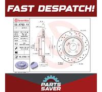 1X Brake disc BREMBO 09.A760.1X for MERCEDES-BENZ C-CLASS (W204) 3 2007-2014