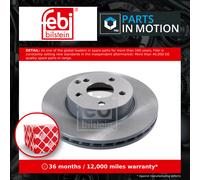 Pair of Front Brake Disc Fits Mercedes Benz C-Class Model 204 E-Class Febi 30550