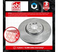 Genuine Febi 5 Stud Front Vented Coated Brake Discs - 106296
