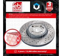 febi bilstein Pair of Brake Disc Rotor 43954 fits Front OE 34 11 6 777 825