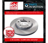 febi bilstein Pair of Brake Disc Rotor 43860 fits Front OE 34 11 9 804 828