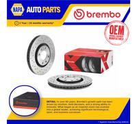 2x Brake Discs Pair Vented fits PEUGEOT 307 3B, 3E, 3H Front 00 to 11 With ESP