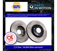 2x Brake Discs Pair Vented fits RENAULT ZOE BFM Front 2012 on 258mm Set NAPA New