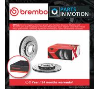 2x Brake Discs Pair Vented fits SEAT IBIZA Front 02 to 17 256mm Set Brembo New