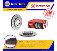 2x Brake Discs Pair Vented fits SKODA RAPID Front 12 to 22 256mm Set Brembo New