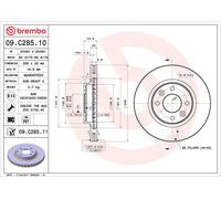 2x Brake Discs Pair Vented fits SMART FORTWO Front 2017 on 5AL 258mm Set Brembo