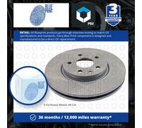 Blue Print Pair of Internally Vented Painted Brake Disc Rotor ADG043168 FRONT