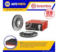 2x Brake Discs Pair Vented fits VOLVO V50 545 1.6D Front 05 to 12 278mm Brembo