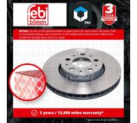 Genuine Febi 5 Stud Front Vented Coated Brake Discs - 18044