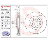 2x Brake Discs Pair Vented fits VW GOLF Front 2012 on 340mm Set Brembo Quality