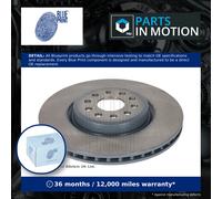 2x Brake Discs Pair Vented fits VW ID7 Front 2023 on 340mm Set Blue Print New