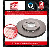 2x Brake Discs Pair Vented fits VW LOAD UP 1.0 Front 14 to 20 256mm Set Febi New