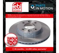 2x Brake Discs Pair Vented Front 241mm 184765 Febi Set 51712G6000 Quality New